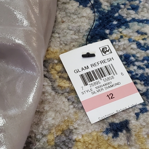 INC International Concepts Metallic Glam Refresh Draped Mini Skirt Silver 12 - Picture 5 of 7